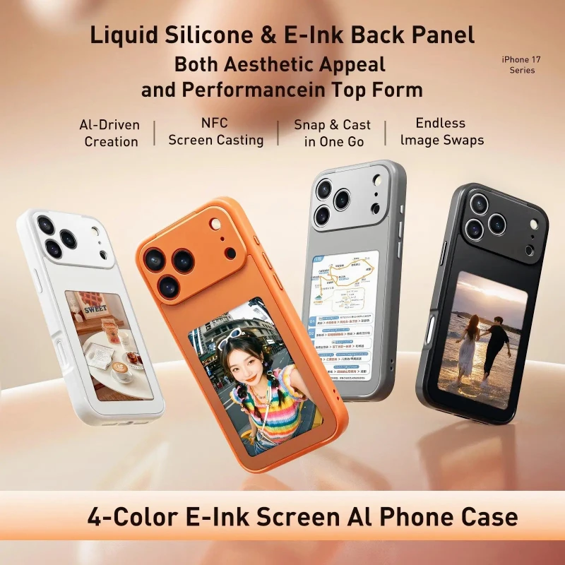 

E-Ink NFC Memories Phone Case For Iphone 17 Pro Max Wireless Screen Mirroring Battery Free Cover