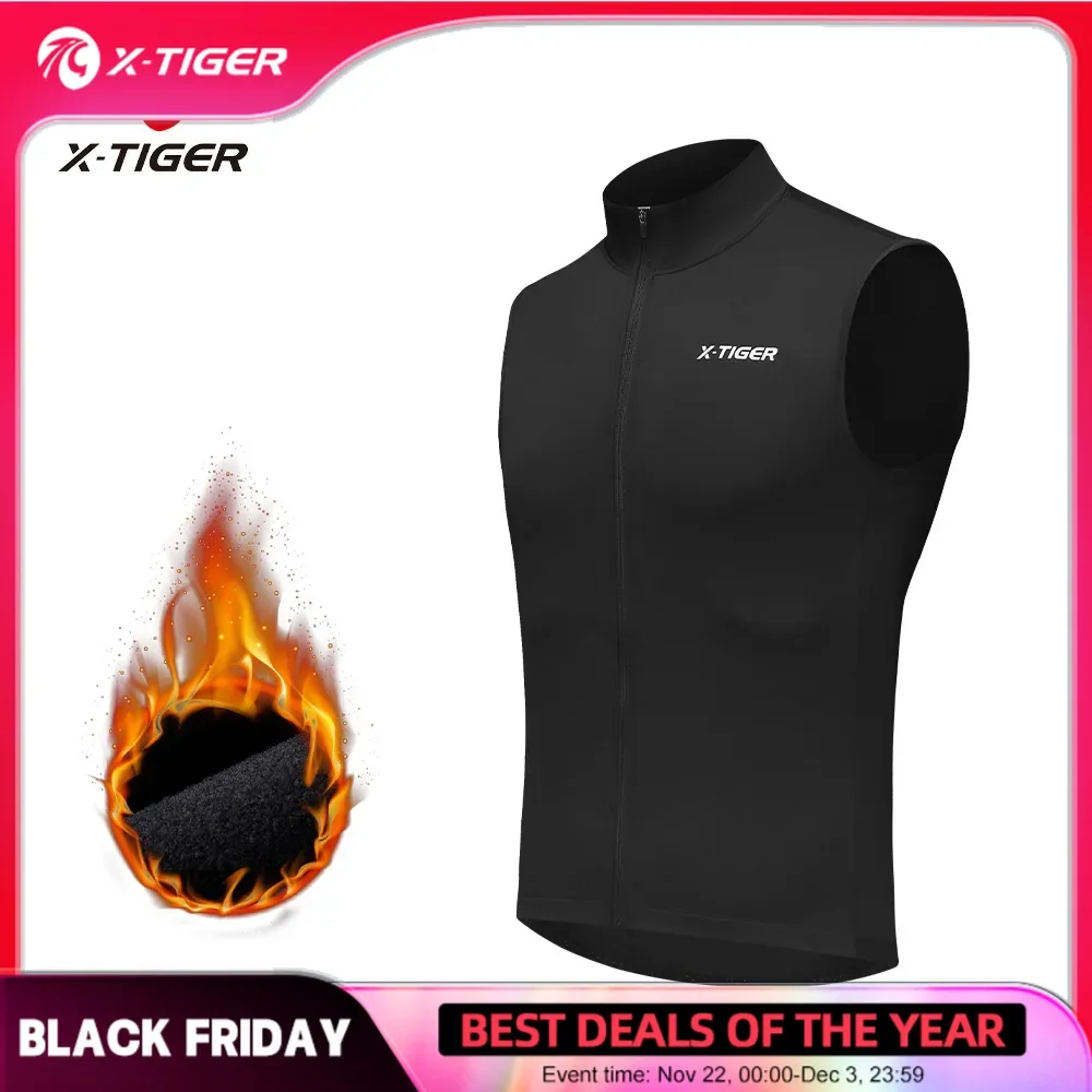 X-TIGER Fleece Cycling Vest for Men and Women Loose fit Fleece Waistcoat Bike Sleeveless Jacket Warmth Comfort in Winter Rides