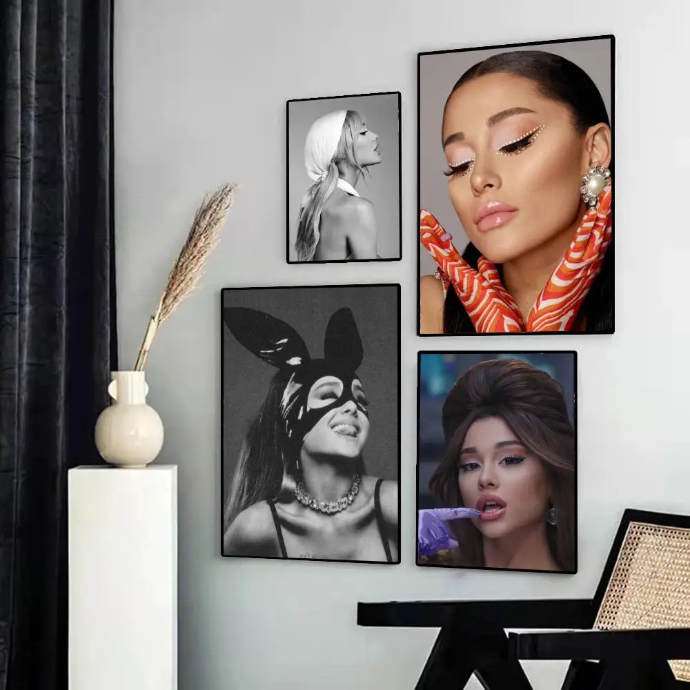 Music Art Poster Ariana Grande Poster Retro Print Poster Paper Waterproof High Quality Sticker Home Living Room Bar Wall Decor