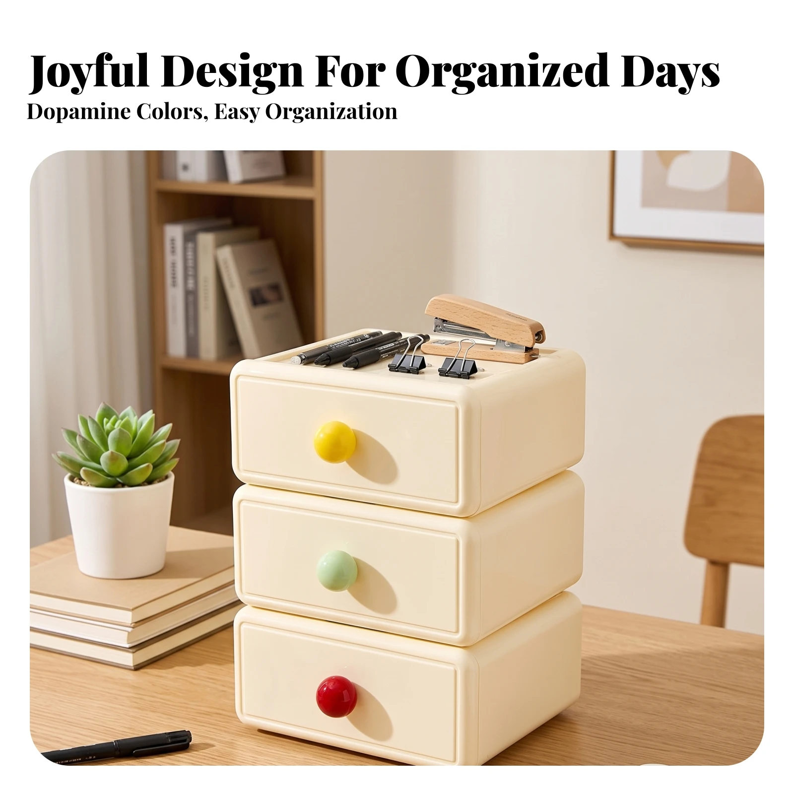 3 Pieces Desktop Storage Box with Drawer Modular Desk Organizer with Drawers Stackable Desk Drawer Compact for Professionals