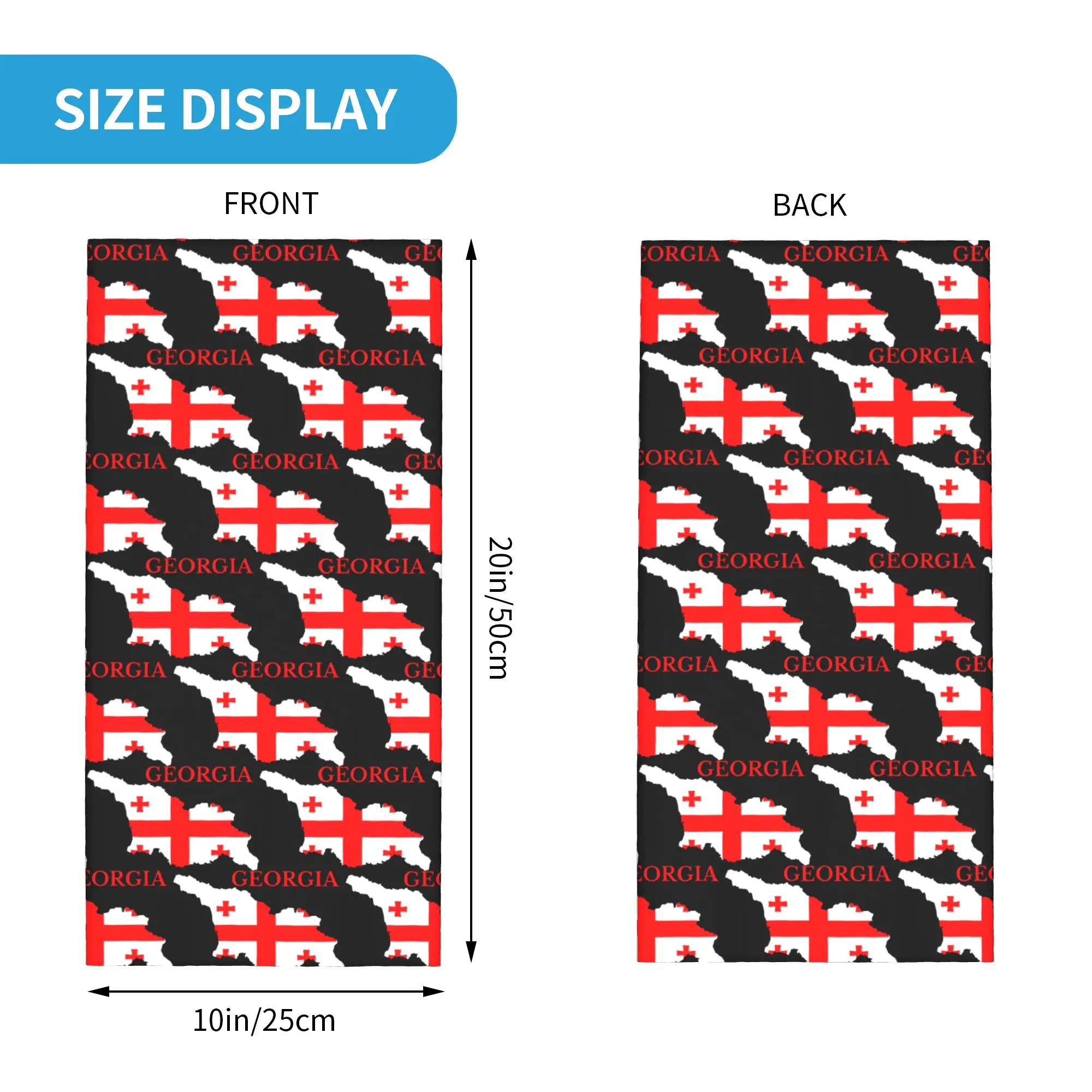 Custom Georgia Country Flag Map Bandana Neck Warmer Women Men Winter Ski Hiking Scarf Gaiter Georgian Proud Patriotic Face Cover
