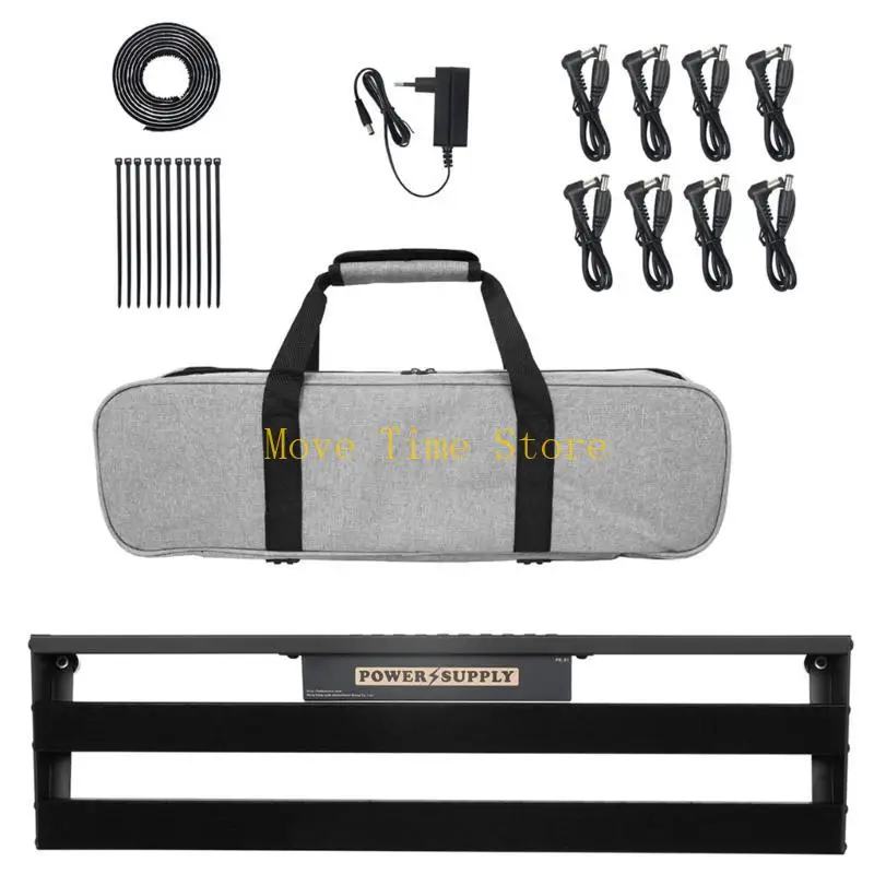 

92ME Effect Pedalboard, Aluminum Alloy Pedalboard Set with Carrying Bag, Pedal Cable