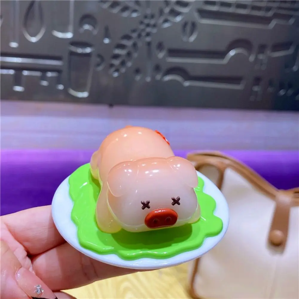 PVC Uv Color Change Ornament Pig Model Roast Duck Decoration Handicraft Collectible Color Changing Duck Figurine