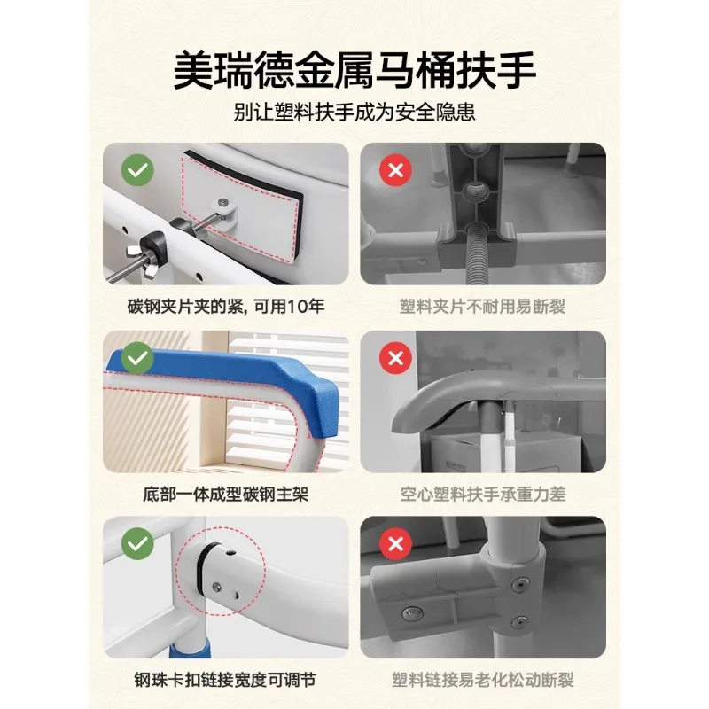 Toilet armrest shelf elderly safety railing toilet the elderly assisted bathroom toilet without punching
