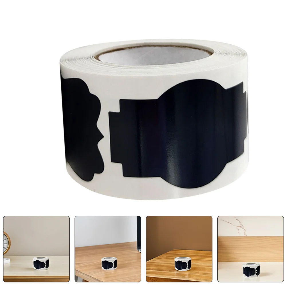 

300pcs 2 Rolls Blackboard Label Stickers Removable Writable For Mason Jars Pantry Containers Unique Shapes Home Kitchen Office