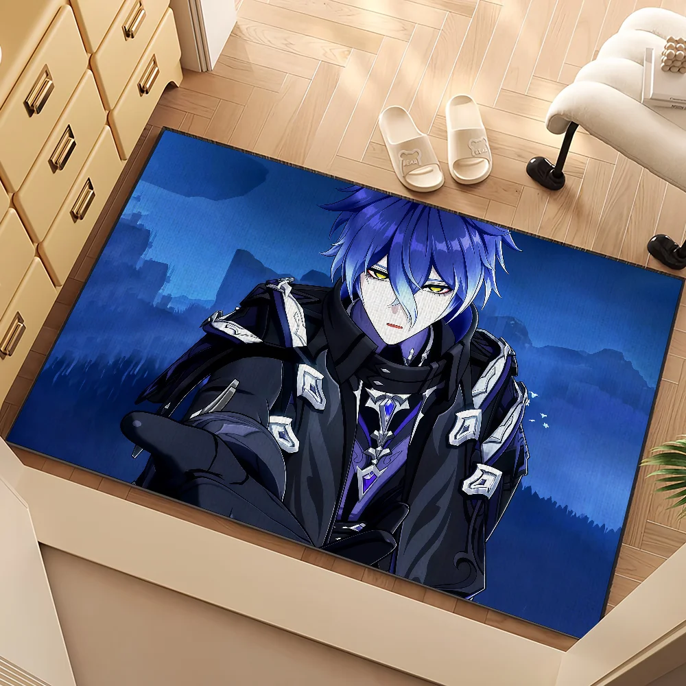 

Flins Genshin Impact fanart muscle small carpet Rug Carpet Home Decor Bedroom Mat Hallway Balcony Entrance Doormat Decoration