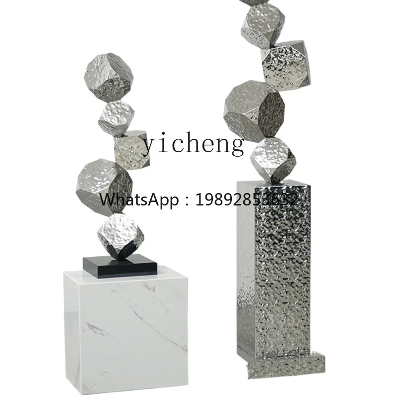 

GJ1 Simple Stainless Steel Floor Sculpture Hotel Model Room Decoration High-End Soft Decoration