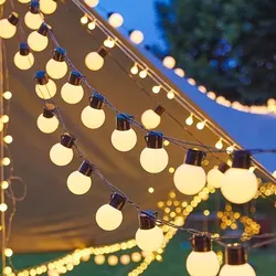 Outdoor String Light Solar LED Festoon Fairy Lights Street Garland For Christmas Garden Camping Terrace Party Decoration Lamp