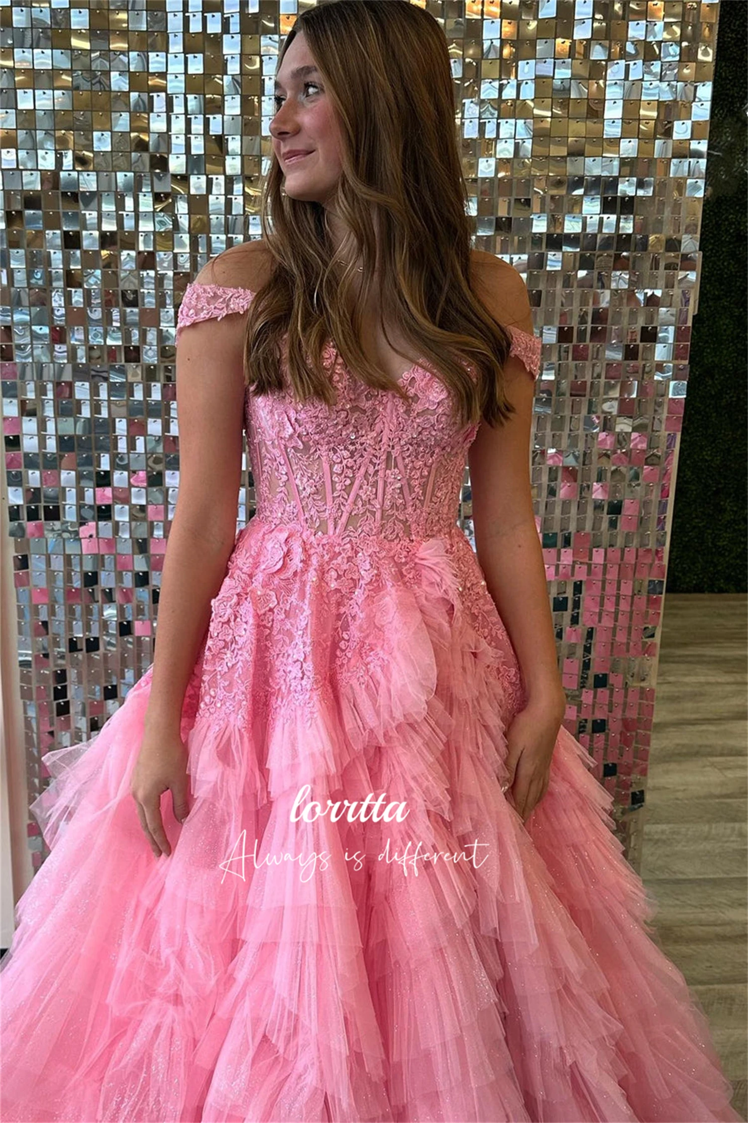 Lorrtta Ball Gown Graduation Fluffy Lace Mesh Elegant Party Dresses Woman Prom Dress Luxury Robe De Soiree Femmes Evening 2024