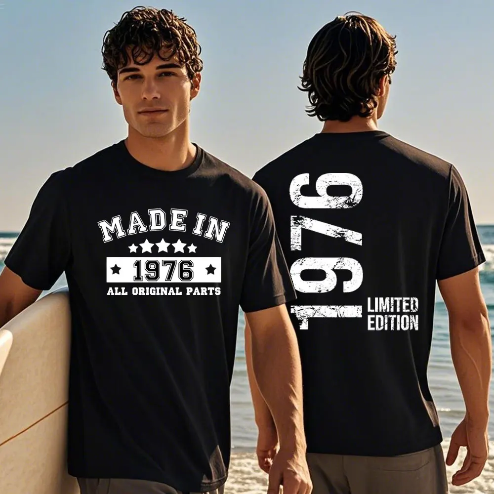 50th Birthday 50 Years Men Women Shirt Clothing Retro Vintage Made in 1976  T Shirt Streetwear Short Sleeve Gifts Summer T-shirt