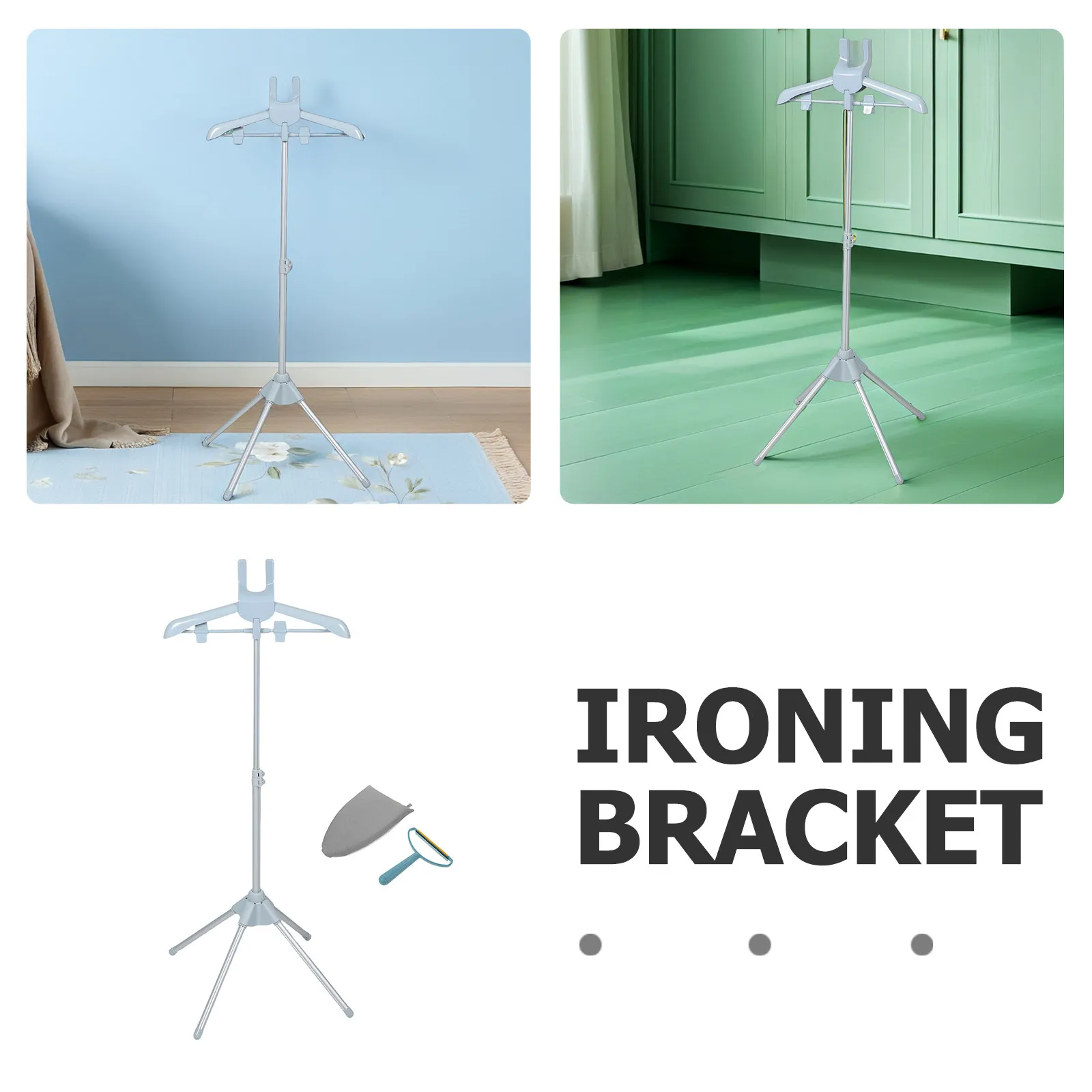 Floor Standing Garment Steamer Stand with Adjustable Height for Wrinkle Removal Clothing Care Ironing Station Support Rack