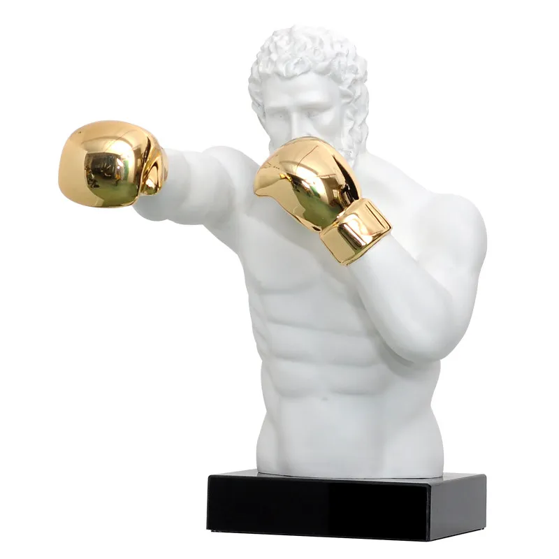 Light luxury figure sculpture boxer electroplating ornament villa entrance soft decoration decoration