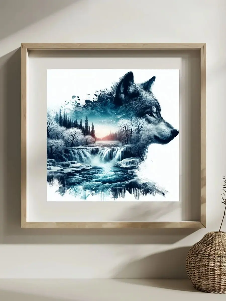 Der Winterwolf 30X30CM/11,8 Zoll Kreuzstich-Set DIY 11CT/14CT Stickerei Wanddekoration Bastelzubehör Stickset – Detail 1