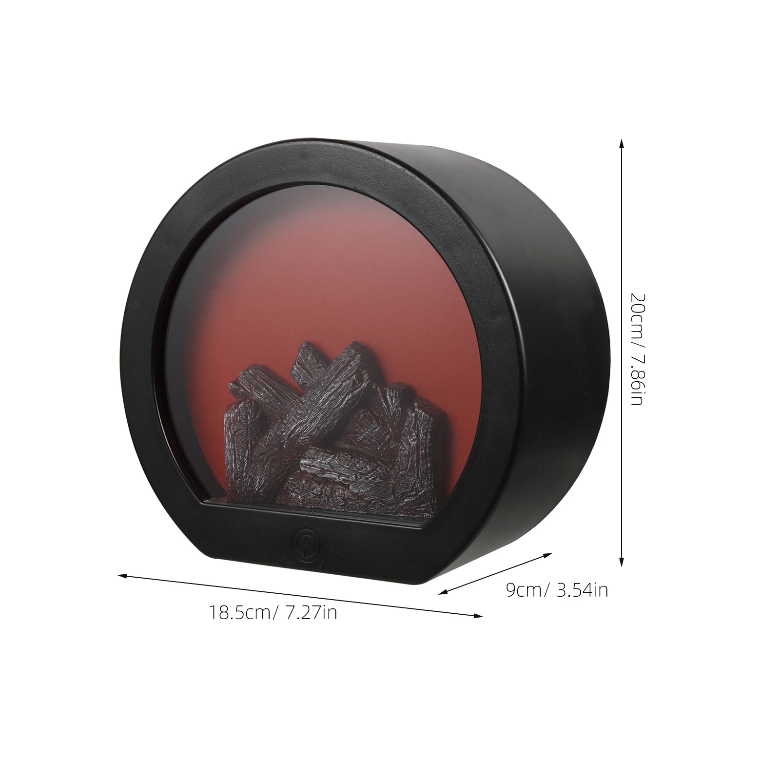 

Ночник с имитацией пламени, светодиодная лампа для камина, черный круглый декоративный настольный светильник, домашний праздничный подарок, светодиодная лампа накаливания