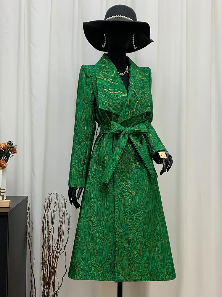 

Женская ветровка Pigno Ele с вышивкой и цветочным узором, длинная, на пуговицах, новая осенняя модная верхняя одежда