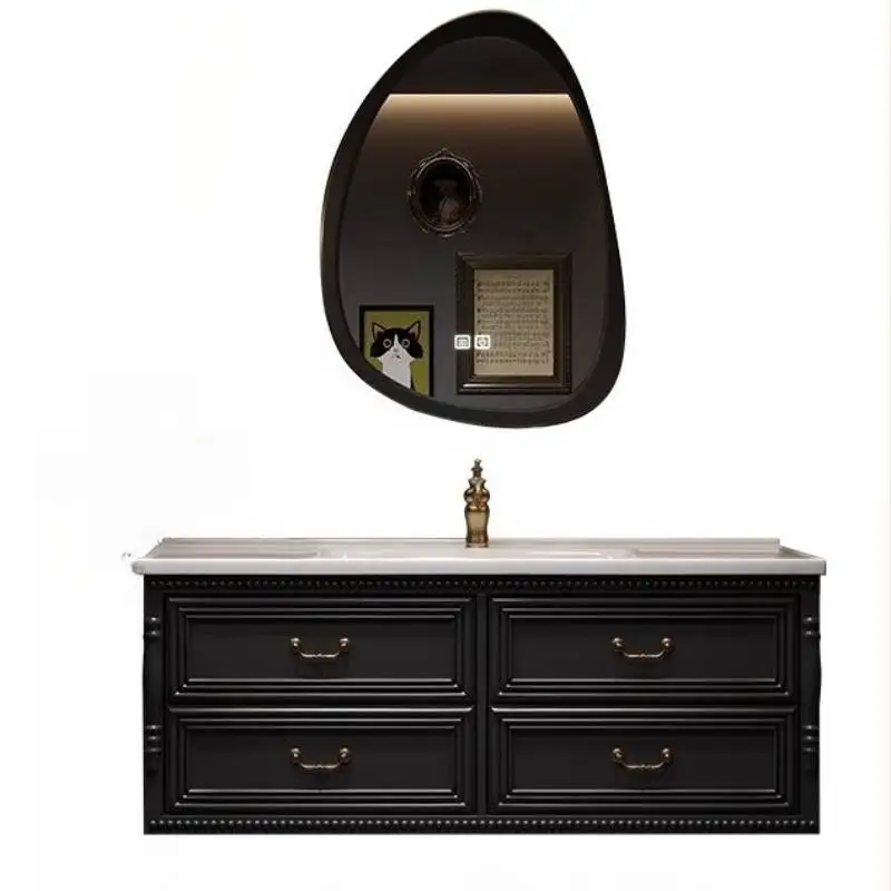 Retro Decor Bathroom Storage Cabinet Oak Drawers Modern Home Bathroom Storage Cabinet Solid Wood Meuble De Rangement Furniture