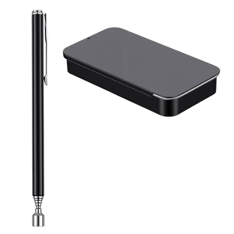 [NEW!A08R】 Telescopic Magnetic Pick Up Tool With Metal Storage Tin Box Sewing Needle Pin Collector Organizer Portable