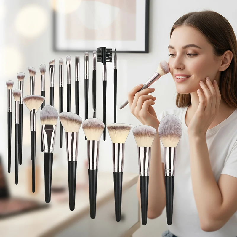 Professional 3-20PCS Makeup Brushes Set: Soft, Fluffy Brushes for Foundation, Eyeshadow, Concealer, Blending, Blush & Kabuki – I