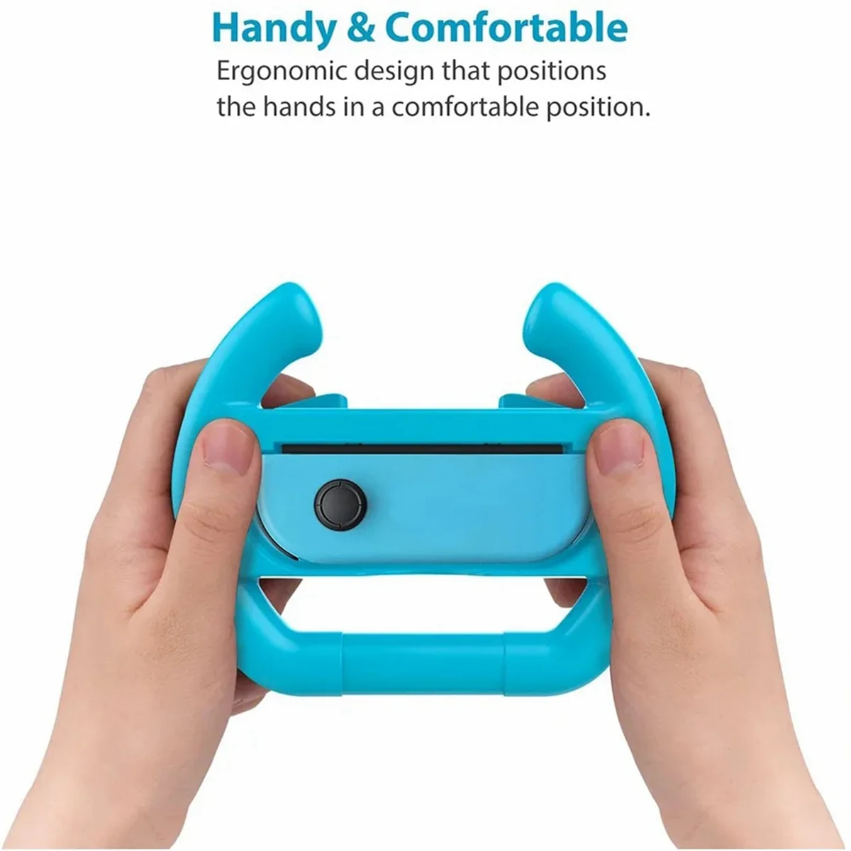 

Racing Wheel 2 PCS Gaming Racing Steering Wheel Grip for Switch Controller Grip Racing Wheels Gamepad Accessories Blue&Red