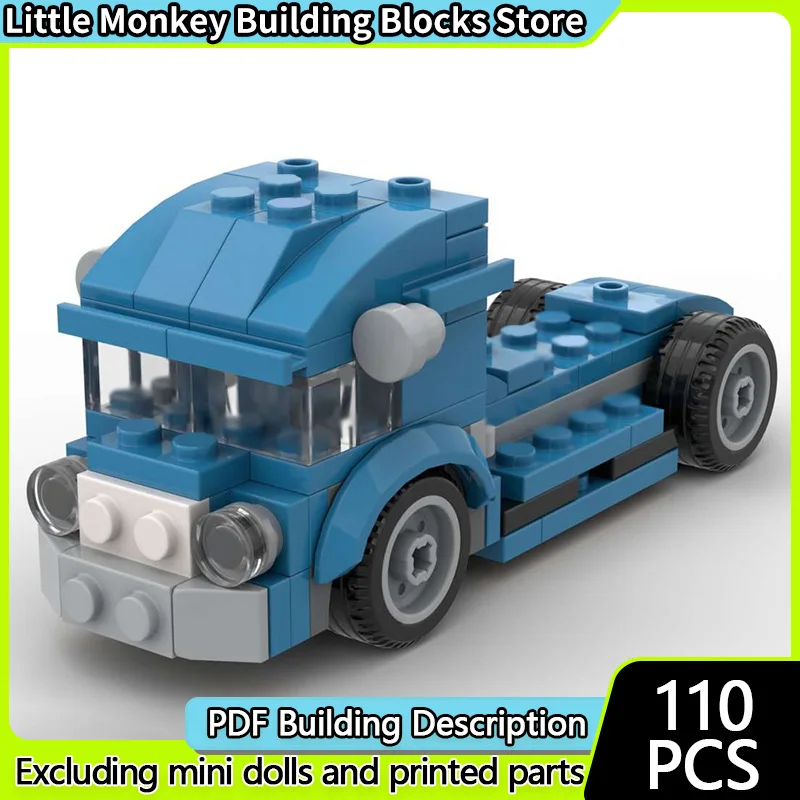 รถแข่งโมเดล MOC ตัวต่อแบบประกอบเอง รถบรรทุกแข่งแบบหนัก ของเล่นเทคโนโลยีแบบโมดูลาร์ ของขวัญวันหยุดสำหรับเด็ก ชุดประกอบของเล่น