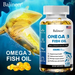 Omega 3 Fish Oil Supplement Immune Boosts Joint, Eye and Skin Health – Non-GMO – EPA, DHA Fatty Acids Gluten Free