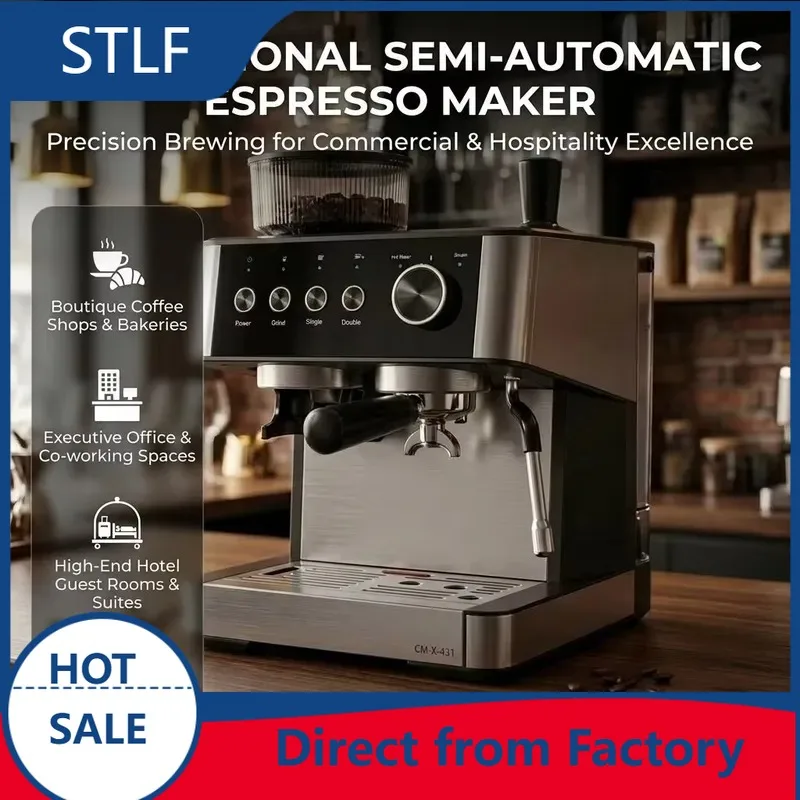STLF Coffee machine 20 bar high pressure extraction 1.5 liter water tank, stainless steel housing with temperature control,