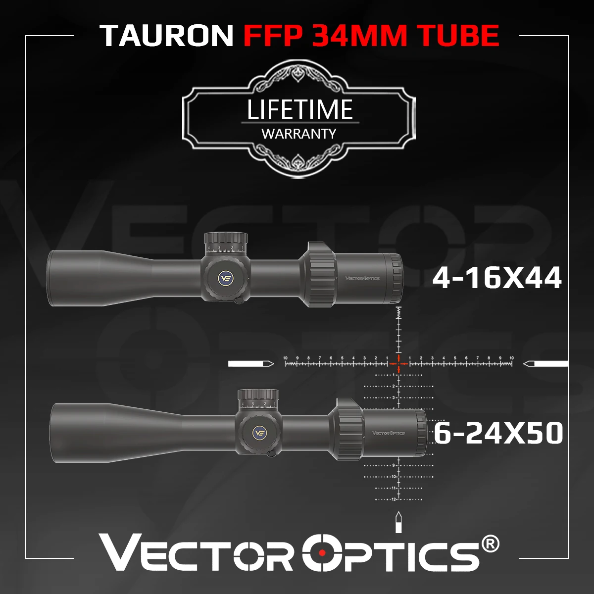 Vector Optics Tauron 4-16x44/6-24x50 FFP HD MIL Rifle Scope With High Definition LaREE Lens&Zero Stop Function For Hunting & Law