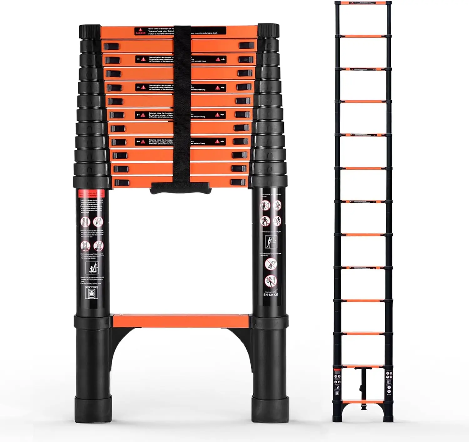 elescoping Ladder, Portable Extension Folding Ladder, Multi-Purpose Compact Ladder for Household or Outdoor Work, 330lbs