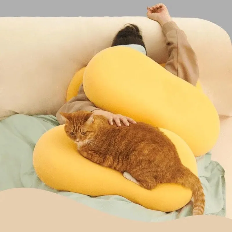 Beauty Egg Memory Foam Neck Pillow Super Soft Comfortable Cat Belly Pillows for Single Cervical Slow Rebound Backrest Cushion