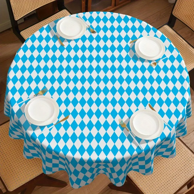 A single-piece tablecloth for the Munich Oktoberfest theme, made of polyester material.