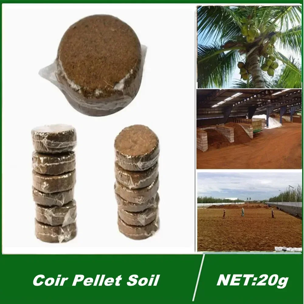 20g(2pcs) Coconut Fiber Coir Pellet Nutrient Soil Lightweight Plant Compressed Base Garden Free Shipping