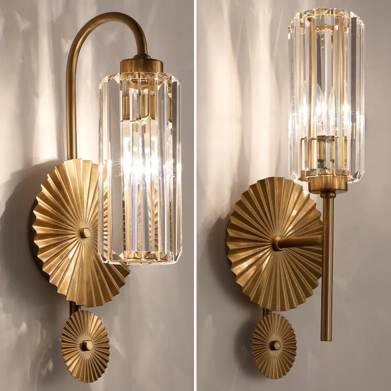 

Modern Luxury Crystal Wall Lamp LED Fashion Art Living Room Restaurant Bedroom Study Villa Hotel Aisle Corridor Light Decoration