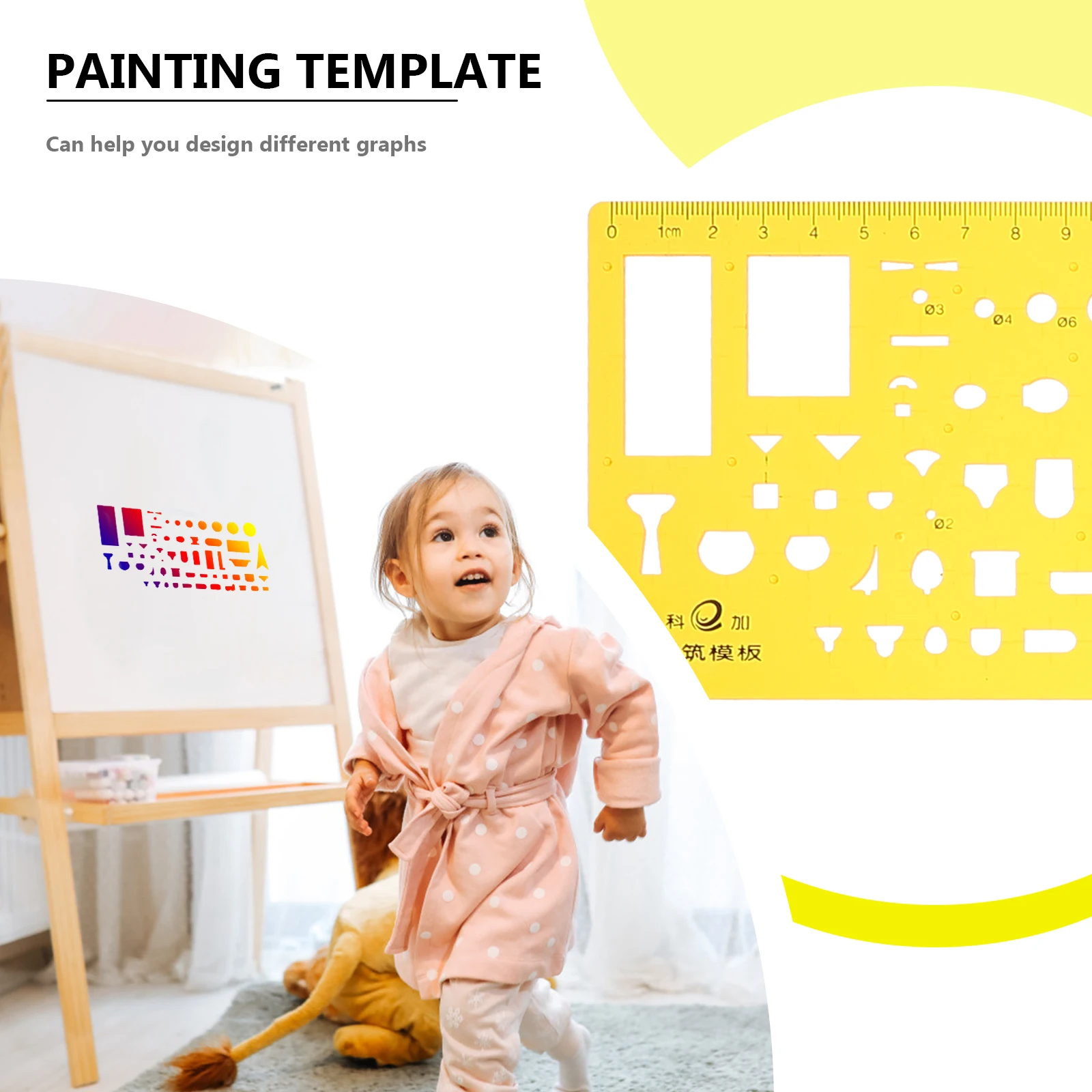 6pcs Drawing Template Rulers Lightweight Plastic Multipurpose Architect Scales Quilting Templates Metric System Student