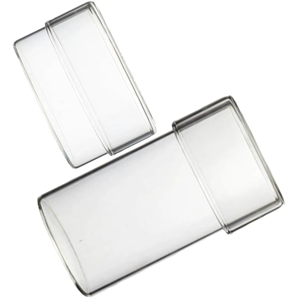 2Pcs Premium Transparent Glass Storage Jar Airtight Sealed Food Container for Tea Coffee Beans Candy Honey Kitchen Cereals