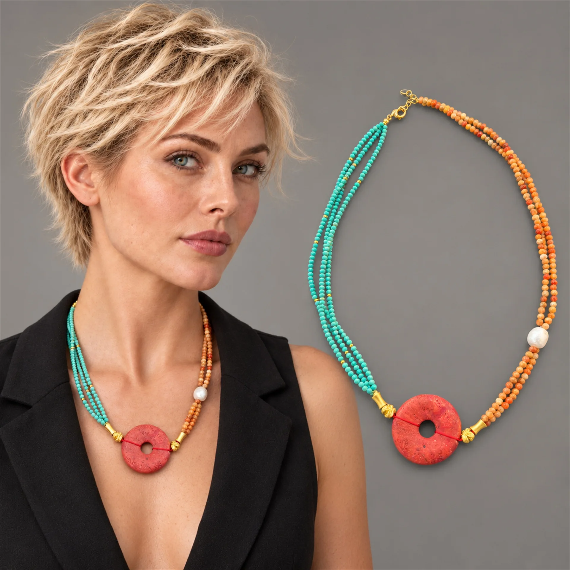 Statement Multi Layer Round Pendant Necklace Retro Fashion Ethnic Bohemian African Choker Women Collar Jewelry Christmas Gifts