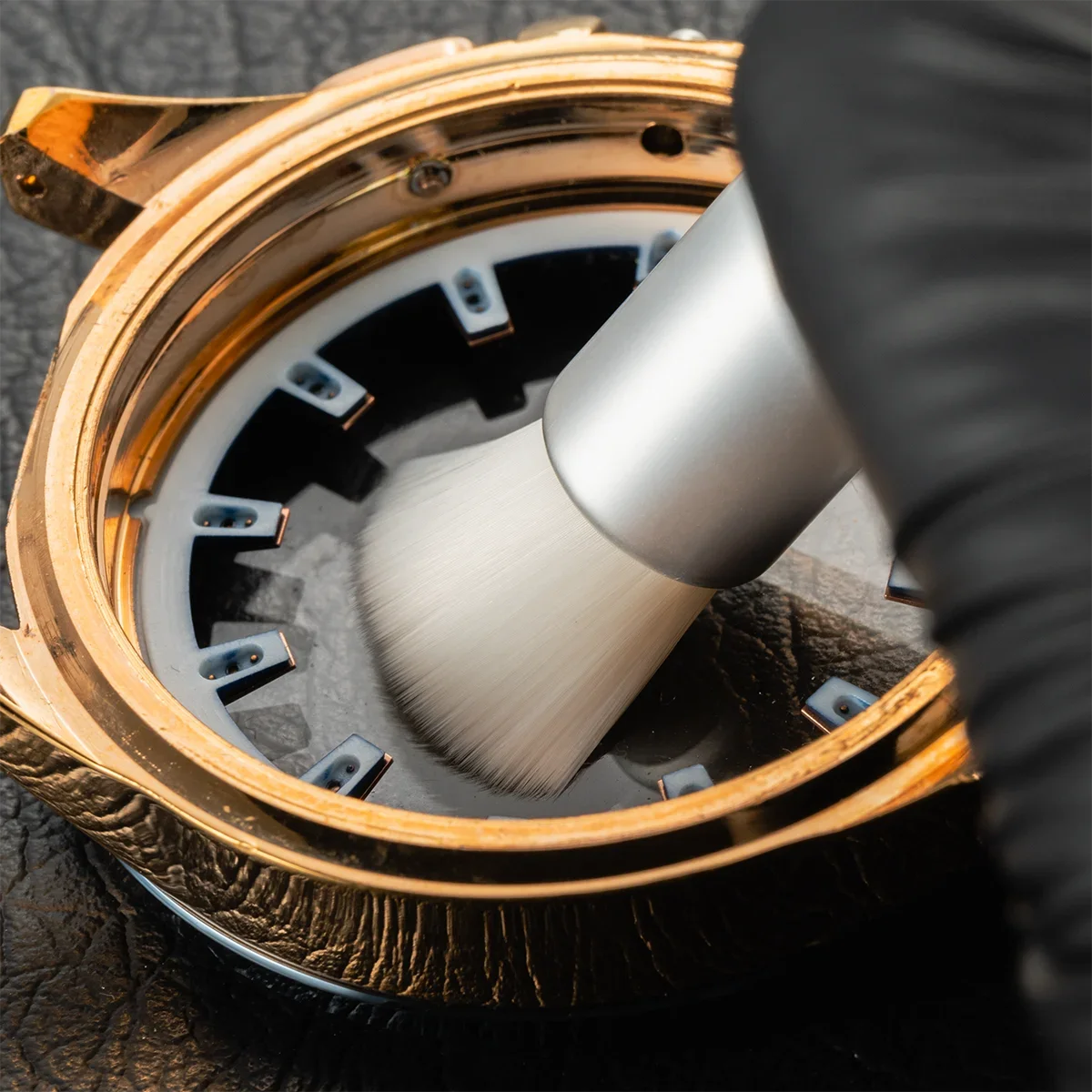 ساعة جديدة تنظيف فرشاة ساعة أجزاء صغيرة ساعة حركة الألياف الزجاجية النحاس الصلب فرشاة تنظيف فرشاة ساعة أدوات إصلاح الجزء #6