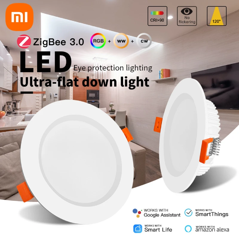 

Xiaomi Zigbee3.0 RGBCCT Downlight Pro Waterproof Recessed Ceiling Lamp 6W/12W Smart LED Lights Work With Alexa SmartThings Tuya