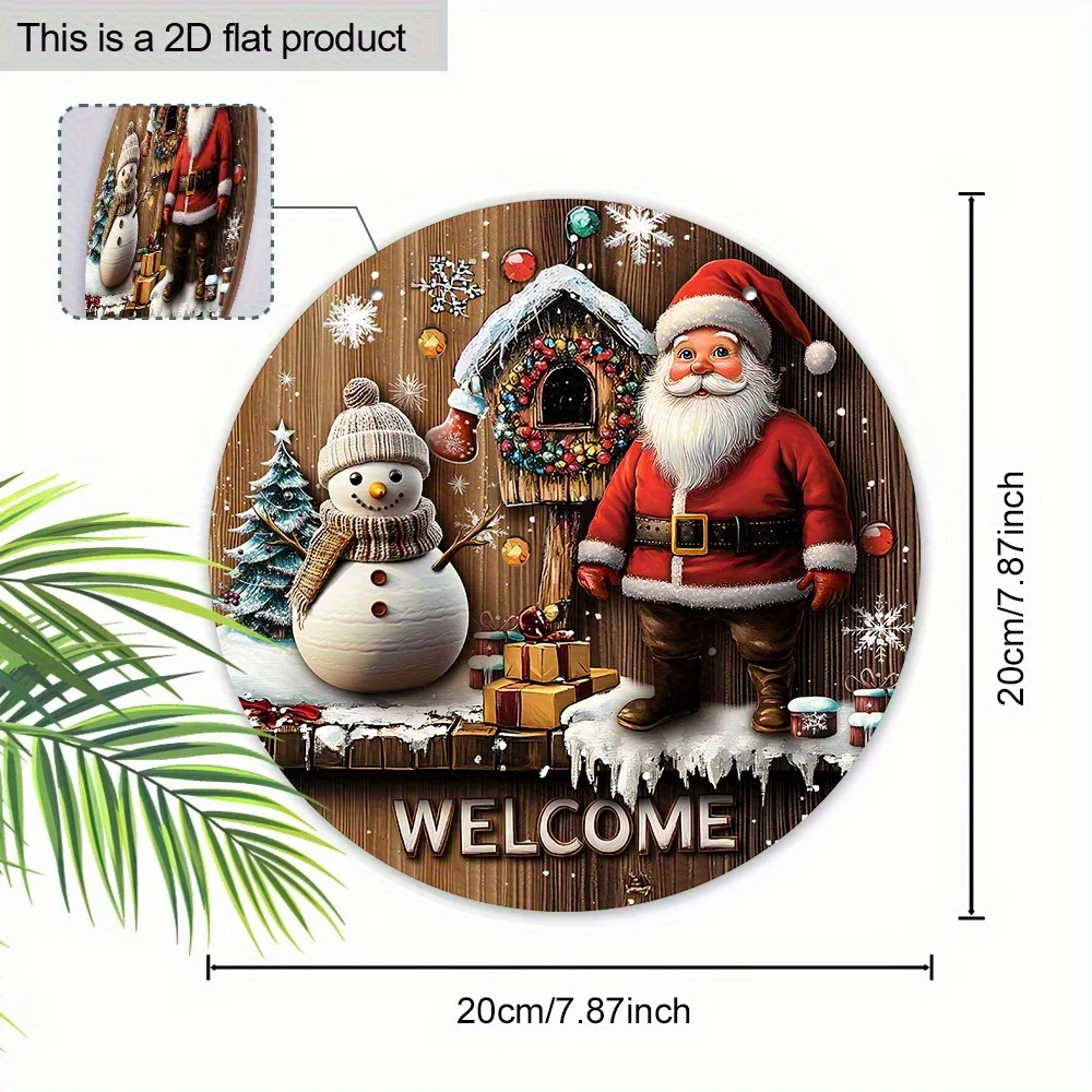 1 قطعة عيد الميلاد سانتا كلوز ثلج ستار ندفة الثلج الحلي عيد الميلاد ترحيب 2d الخشب قلادة الشرفة إكليل شقة معلقة طباعة الديكورات المنزلية