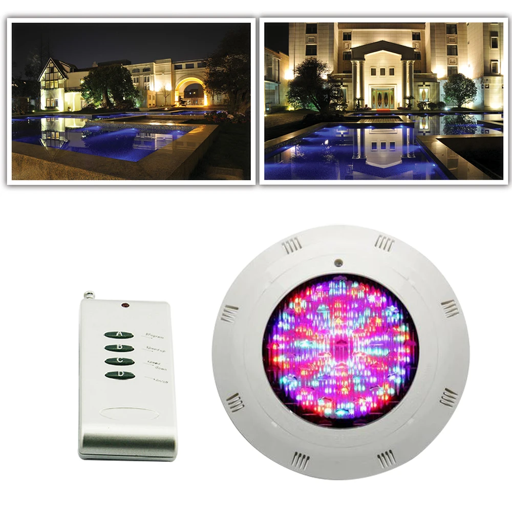 RGB Pool Lights, 18W LED Waterproof Lights, Color Changing with Remote Control, Easy Installation for Pools and Outdoor Use
