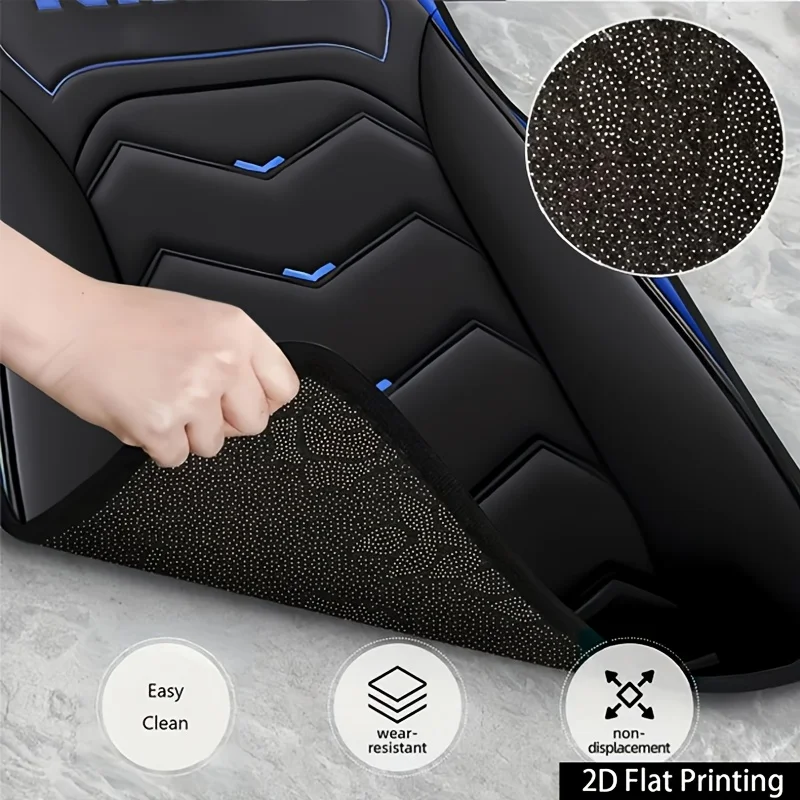 Universal 2D Flat Four-Piece Car Mat Set With A Replicated Design, Water-Absorbent And Non-Slip, Washable, Stylish Interior Prot