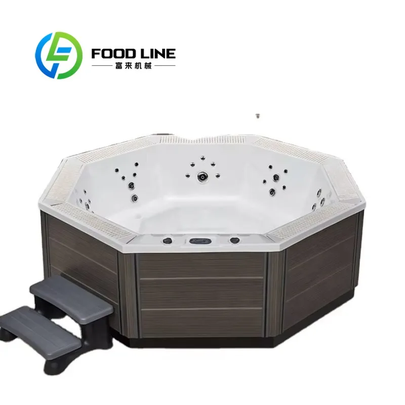 Swim Spa Pool Whirlpool Bathtub Corner Square Outdoor Family Garden 6 Person Heated LED Ambient Massage Tub Buy Now UV Light