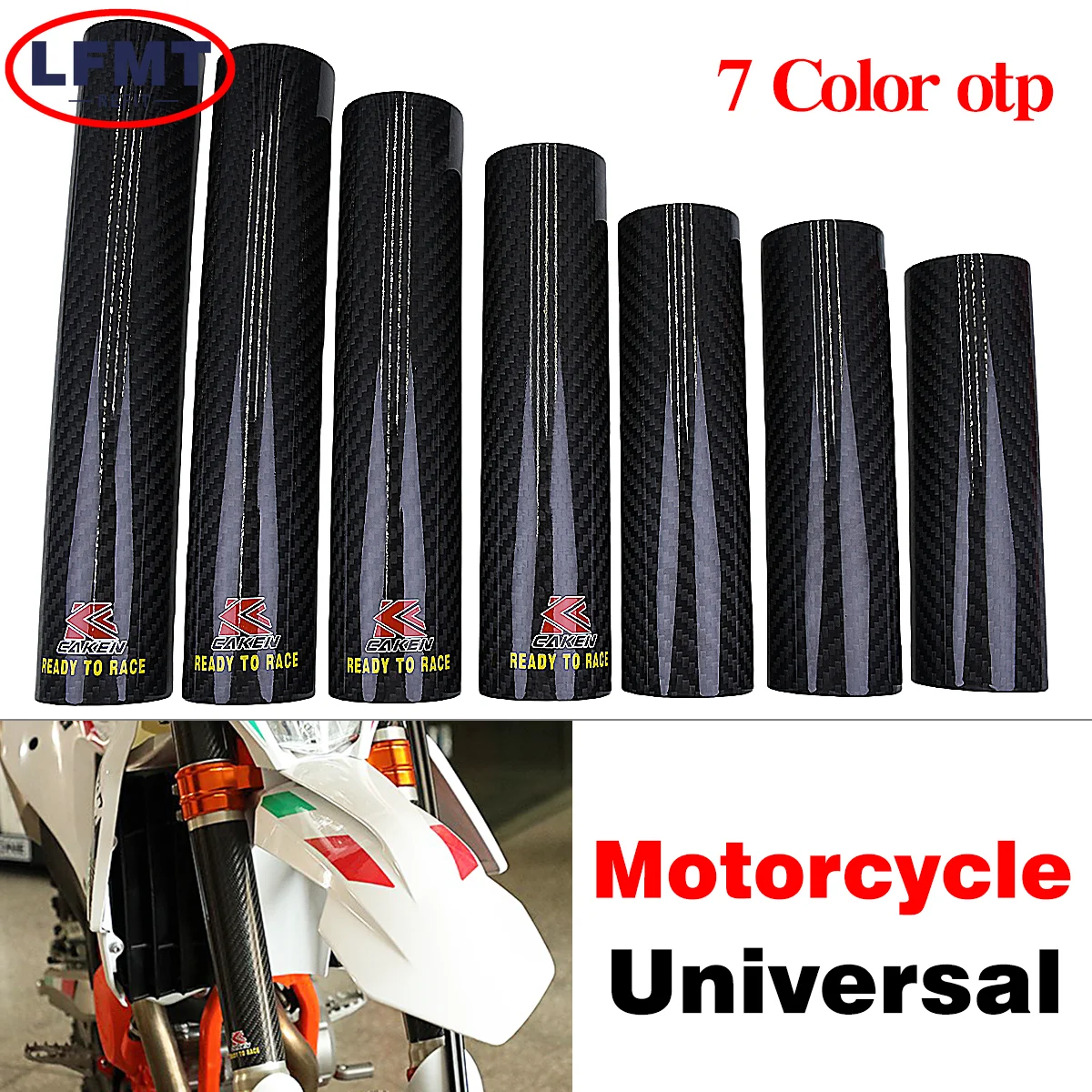 Motorcycle 160-260mm Front Fork Wraps Carbon Fiber Protectors For KTM Honda Yamaha Kawasaki Suzuki CRF CR YZF EXC SXF XC XCF XCW