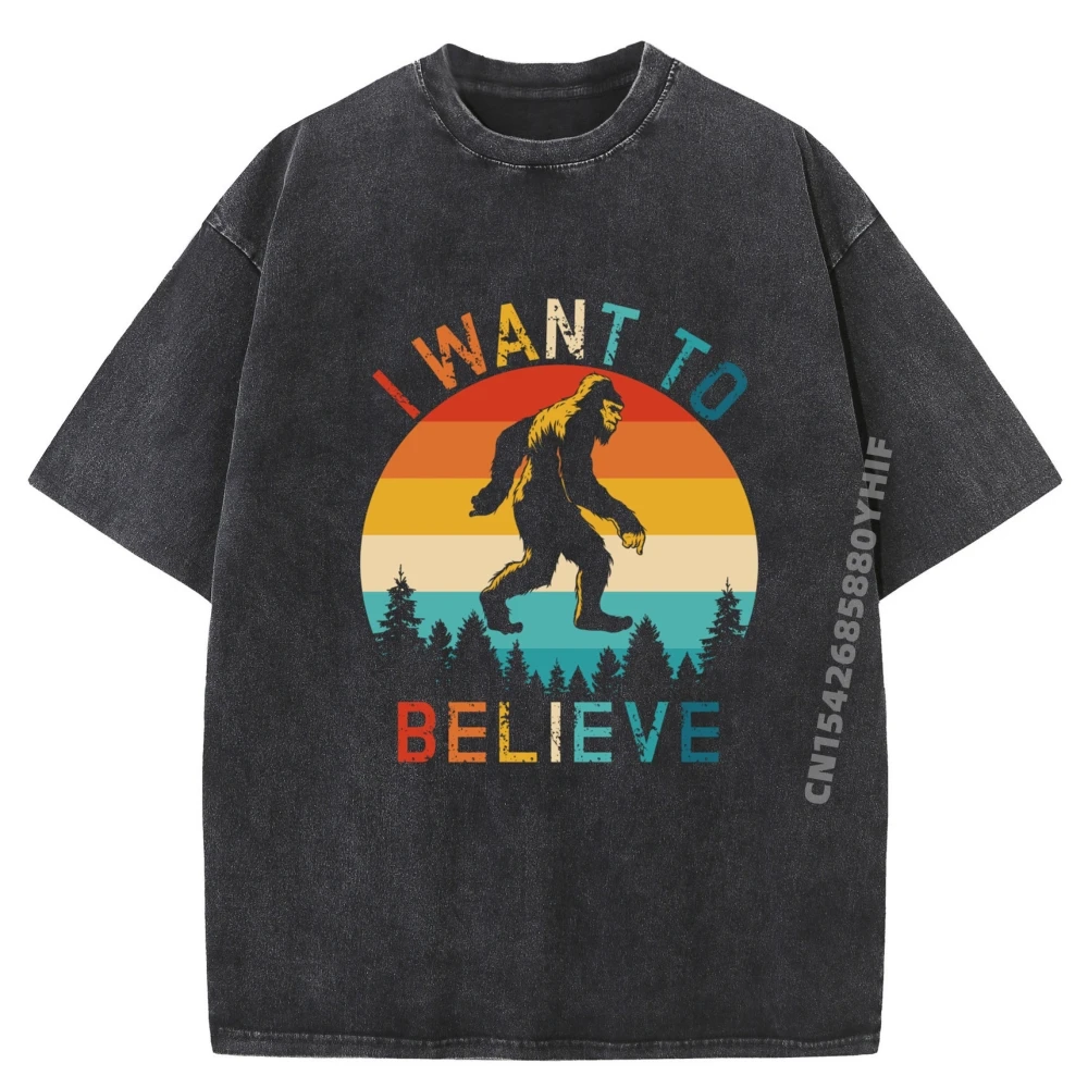 

Mens T-shirts Women Retro Vintage Sasquatch Bigfoot Yeti Letter Printed T-Shirt Retro Washed Discount Luxury Clothing