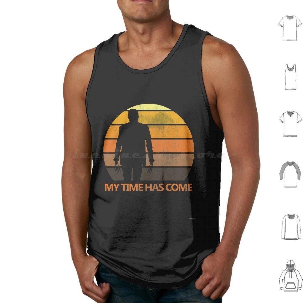 Mi tiempo tiene venir camisetas sin mangas chaleco sin mangas Logan Uncanny Xmen Magneto Xavier citas de cómic superhumanos James Howlett James