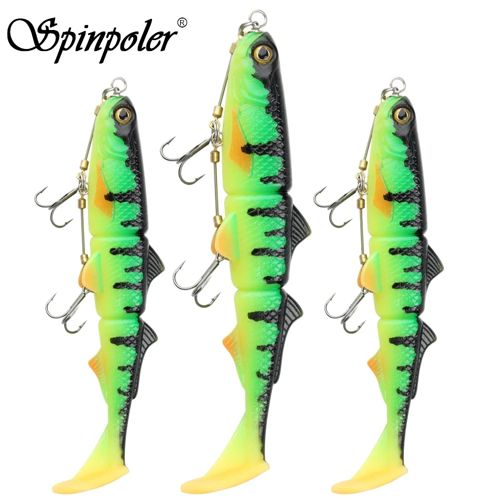 Sistema de anzuelo Spinpoler Pike Stinger Rig con Swimbait 3D, señuelo suave, cebo de pesca, paleta, colas en T para Zander Pike, pez de juego grande