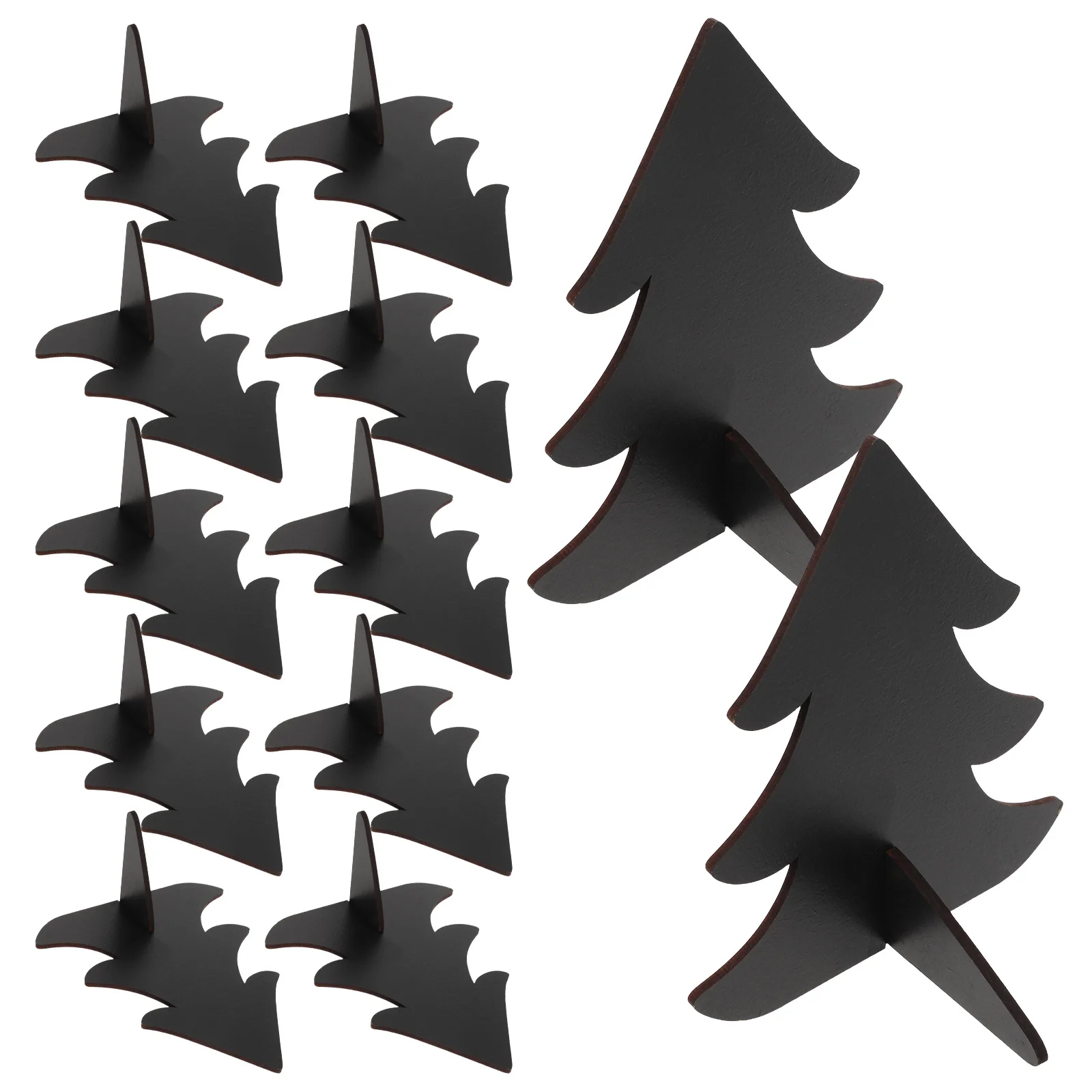 

12Pcs Mini Wooden Chalkboards Christmas Tree Shape Double Sided Blackboard Signs Rustic Christmas Decor Wedding Food Buffet
