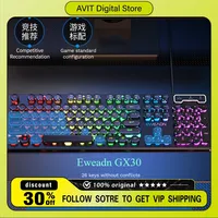Wired Eweadn GX30 Mechanical feel Keyboard Gaming Keyboard Rainbow Light RGB Blue Light Retro Punk Computer Laptop Accessories