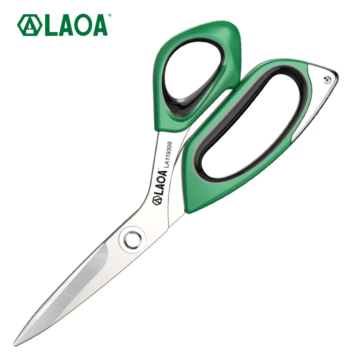 Laoa Zweifarbige Abs-Griff-Haushalts-Schneiderschere, handgefertigte Schere aus Edelstahl, verstellbare Elastizität, kann Kevlar schneiden