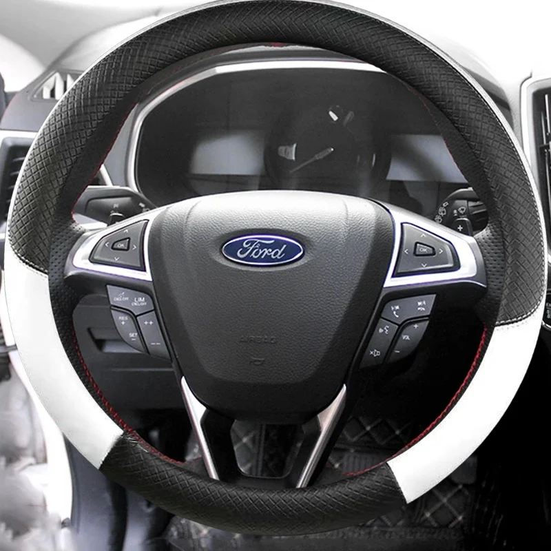 Car Steering Wheel Cover Braid Artificial Leather For Ford Mondeo Fusion EDGE Steering-Wheel Cover Wrap Auto Interior