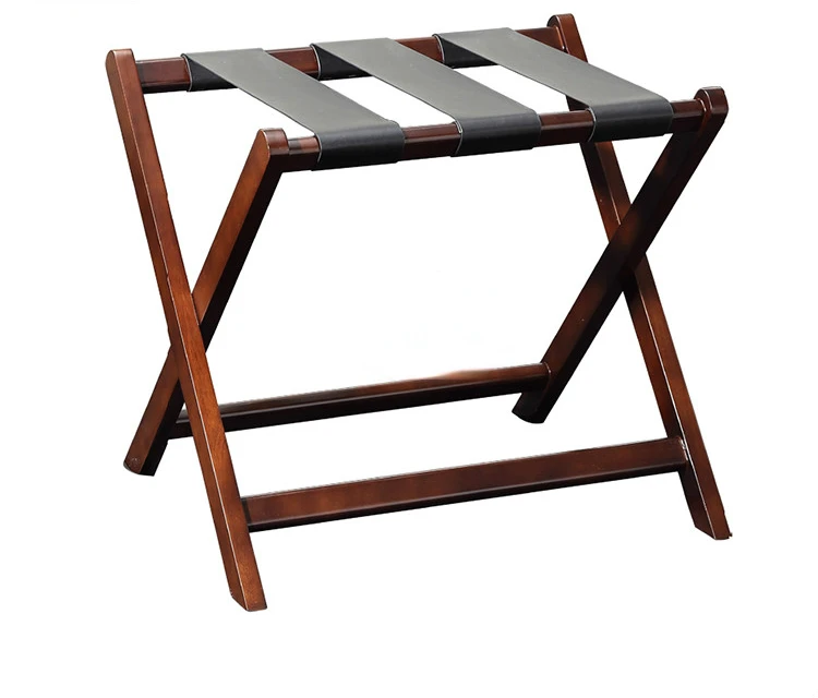 Black Folding Hotel Luggage Rack Wood Suitcase Stand Baggage Luggage rack hotel bedroom